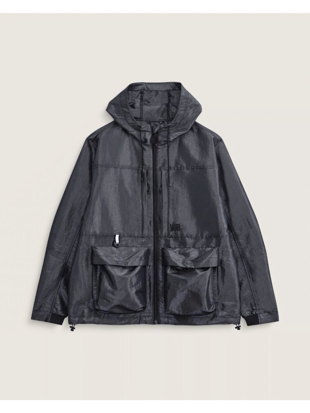 Vans MTE Spectrum Windbreaker Jacket Men’s Medium Black Hooded Full Zip NWT